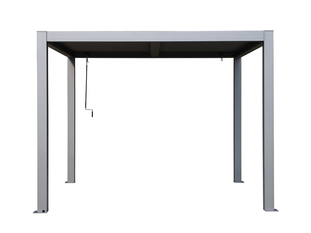 Gazebo Penguin - Vikos Pergola with aluminum frame &amp; galvanized steel louvers 10ft. x 10ft.