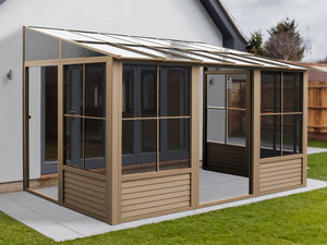 Gazebo Penguin - Florence Brown Wall Mounted Solarium Polycarbonate Roof