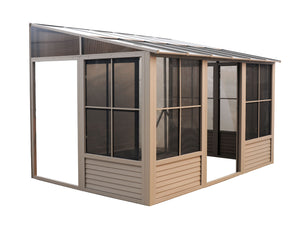 Gazebo Penguin - Florence Brown Wall Mounted Solarium Polycarbonate Roof