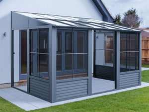 Gazebo Penguin - Florence Slate Wall Mounted Solarium Polycarbonate Roof