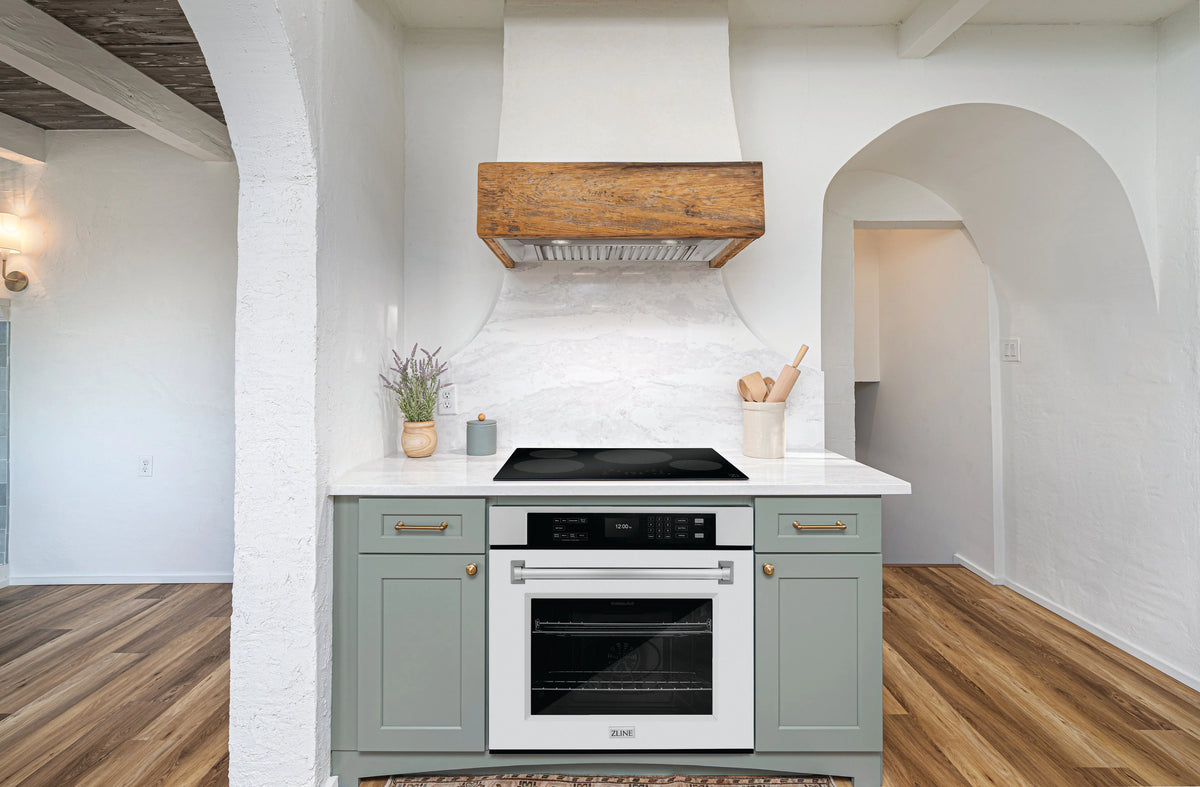 ZLINE - 30 in. Professional True Convection Single Wall Oven with Air Fry and Self Clean in Stainless Steel with White Matte Door