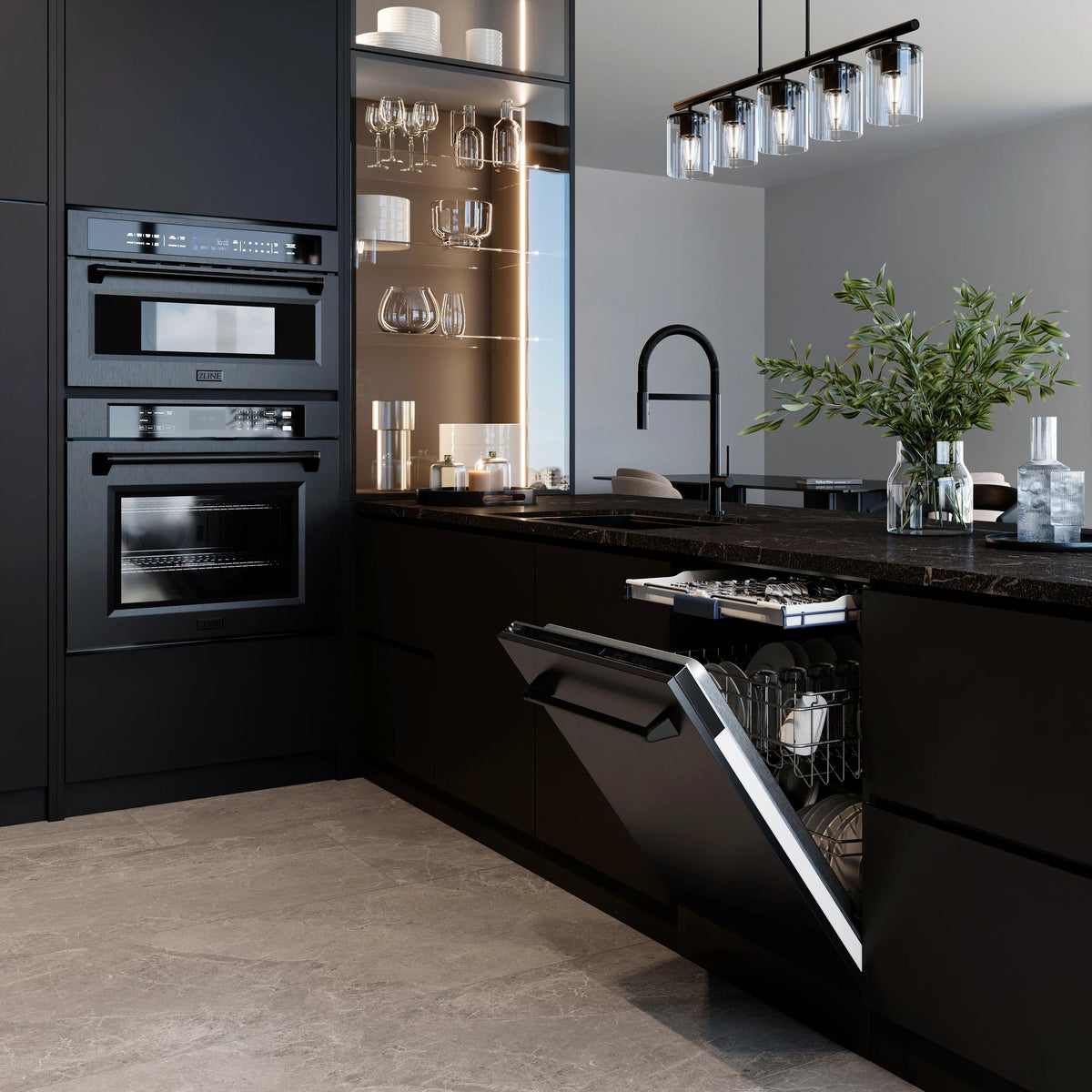 ZLINE - 30 in. Professional True Convection Single Wall Oven with Air Fry and Self Clean in Black Stainless Steel