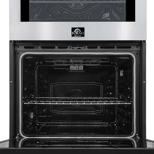 FORNO - Vomero 30-Inch Double Wall Oven, Stainless Steel, 10 cu.ft Total Capacity, 7100W Convection, Mechanical Controls, Self-Cleaning Function