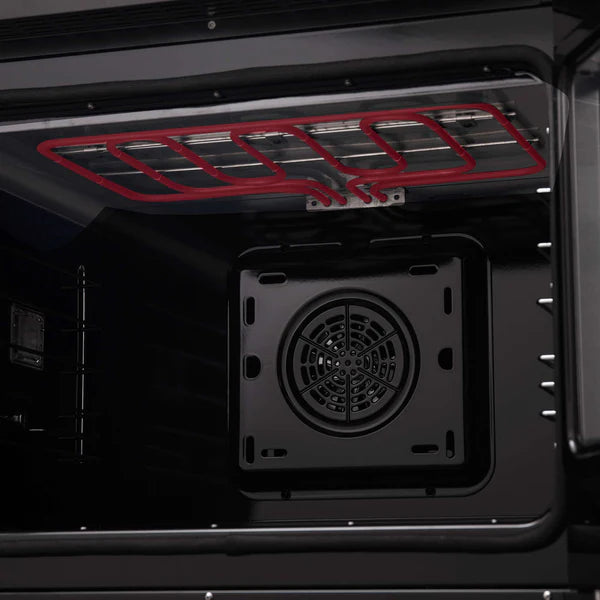 FORNO - Asti 30-Inch French Door Electric Wall Oven in Black &amp; Antique Brass, 3.68 cu. ft. True Convection, 3,600W, Air Fry, Sous Vide, Self-Clean