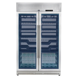 FORNO - Abruzzo 48-Inch Dual Zones Wine Cellar, 102 Bottles, 24 cu. ft., Green Acrylic Holders & Black Shelves