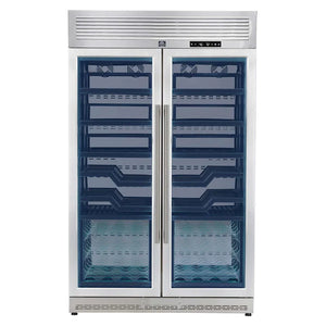 FORNO - Abruzzo 48-Inch Dual Zones Wine Cellar, 102 Bottles, 24 cu. ft., Green Acrylic Holders & Black Shelves