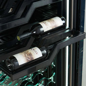 FORNO - Abruzzo 48-Inch Dual Zones Wine Cellar, 102 Bottles, 24 cu. ft., Green Acrylic Holders & Black Shelves