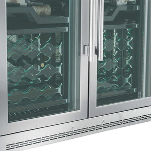 FORNO - Abruzzo 48-Inch Dual Zones Wine Cellar, 102 Bottles, 24 cu. ft., Green Acrylic Holders & Black Shelves