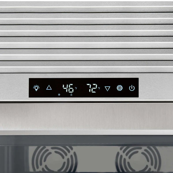 FORNO - Abruzzo 48-Inch Dual Zones Wine Cellar, 102 Bottles, 24 cu. ft., Green Acrylic Holders &amp; Black Shelves