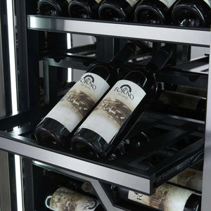 FORNO - Abruzzo 48-Inch Dual Zone Wine Cellar, 102 Bottles, 24 cu. ft., Clear Acrylic Holders & Stainless Trim Shelves