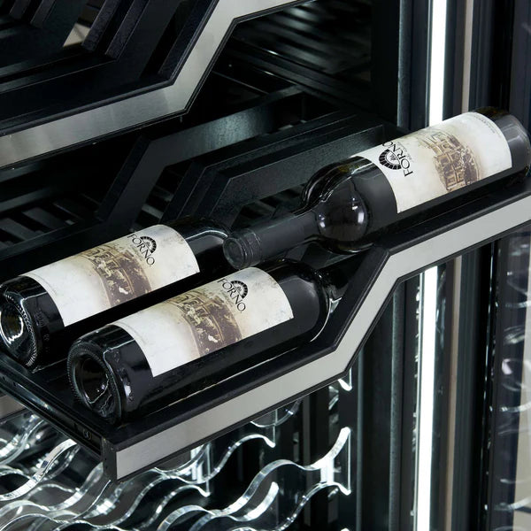 FORNO - Abruzzo 48-Inch Dual Zone Wine Cellar, 102 Bottles, 24 cu. ft., Clear Acrylic Holders &amp; Stainless Trim Shelves