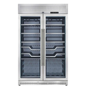 FORNO - Abruzzo 48-Inch Dual Zone Wine Cellar, 102 Bottles, 24 cu. ft., Clear Acrylic Holders & Stainless Trim Shelves