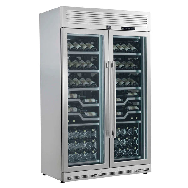 FORNO - Abruzzo 48-Inch Dual Zone Wine Cellar, 102 Bottles, 24 cu. ft., Clear Acrylic Holders &amp; Stainless Trim Shelves