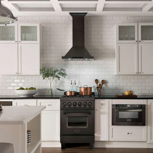 ZLINE - 48" Convertible Vent Wall Mount Range Hood in Black Stainless Steel with Crown Molding (BSKBNCRN-48)