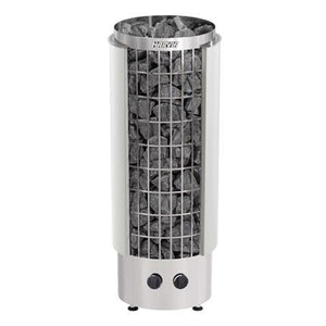 Harvia - Cilindro Half Series 9kW Stainless Steel Sauna Heater at 240V 1PH with Built-In Time and Temperature Controls