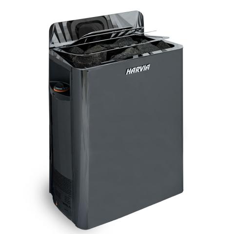 Harvia - The Wall Series, 8kW, Black Stainless Steel Sauna Heater, 240V 1PH