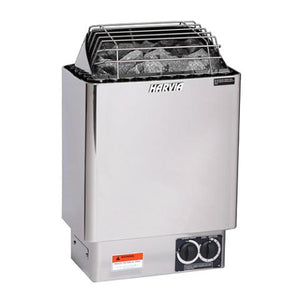 Harvia - KIP Series 3kW Stainless Steel Sauna Heater at 240V 1PH with Built-In Time and Temperature Controls