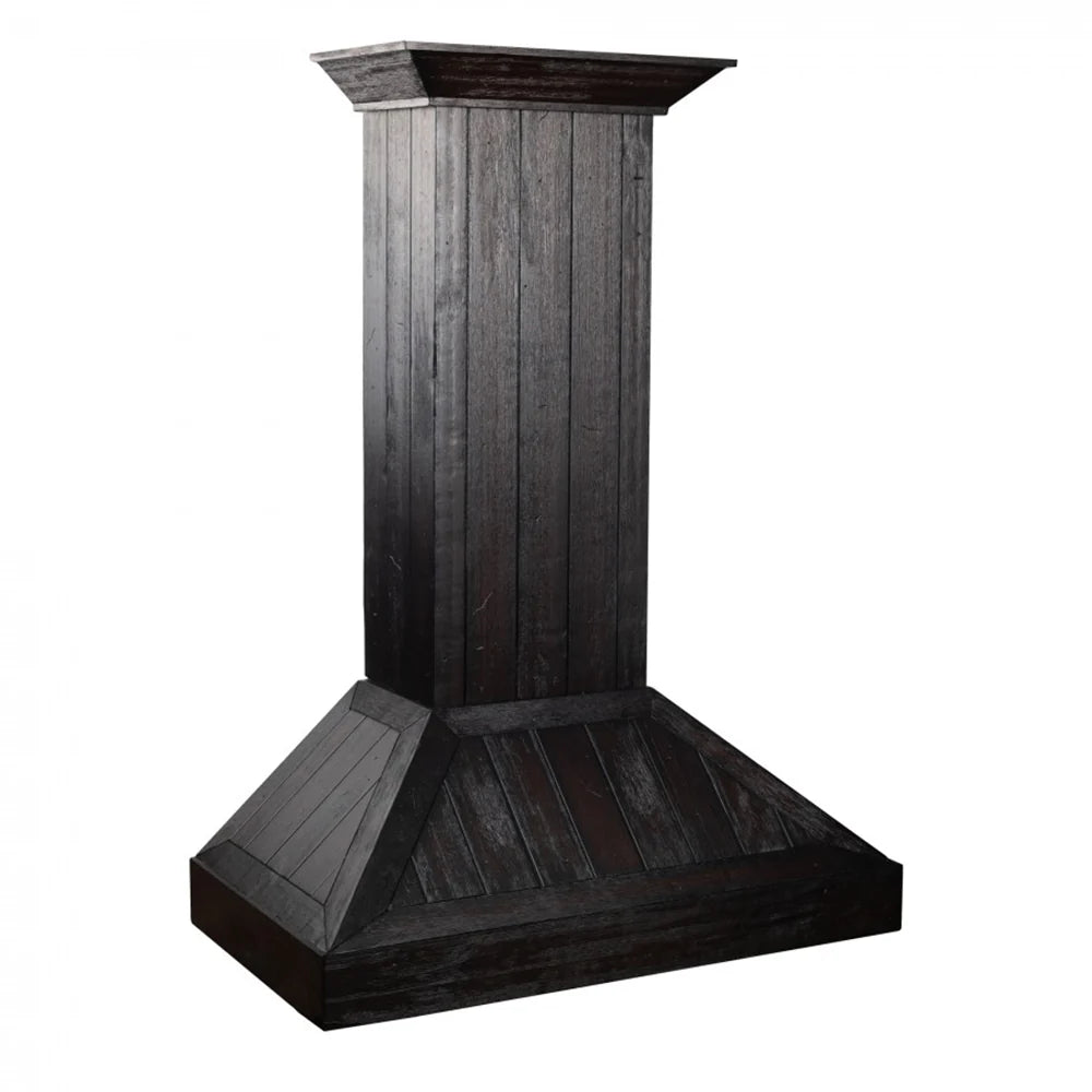 ZLINE - 30&quot; Wooden Convertible Vent Wall Mount Range Hood in Rustic Dark Finish - Includes Motor (KPDD-30)