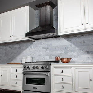 ZLINE - 30" Wooden Convertible Vent Wall Mount Range Hood in Rustic Dark Finish - Includes Motor (KPDD-30)