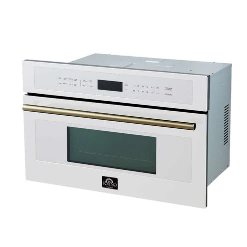 FORNO - Oliena Espresso White 30 Inch 1750 Watt Compact Oven &amp; 1000 Watt Microwave, 1.6 cu. ft.