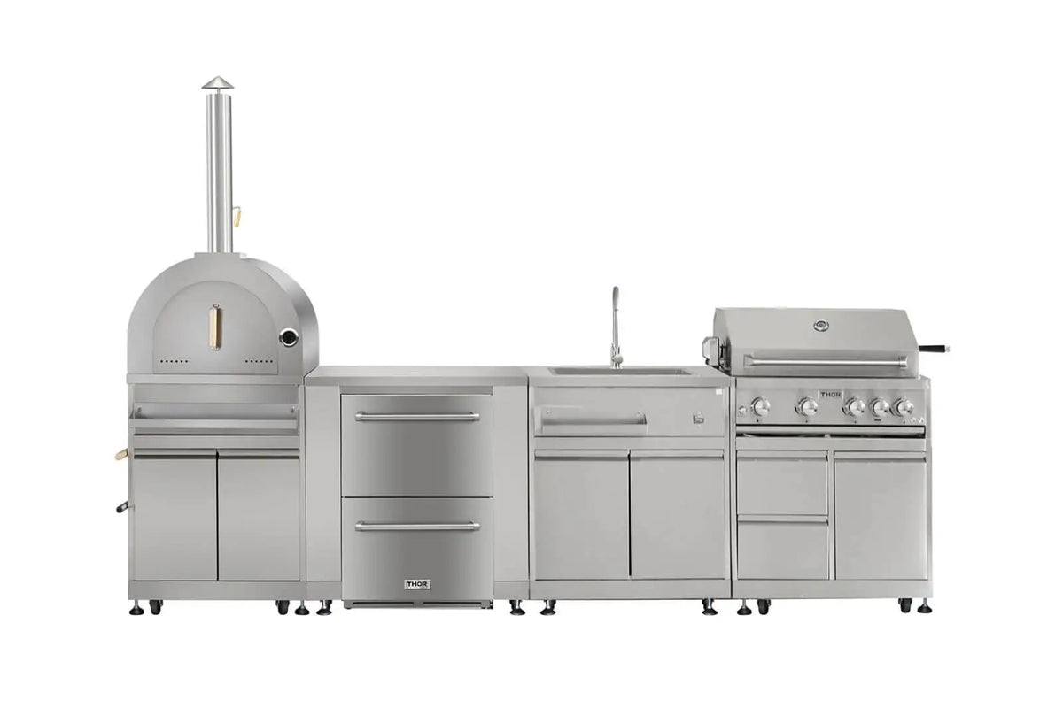 ThorKitchen - Outdoor Kitchen Pizza Oven And Cabinet In Stainless Steel