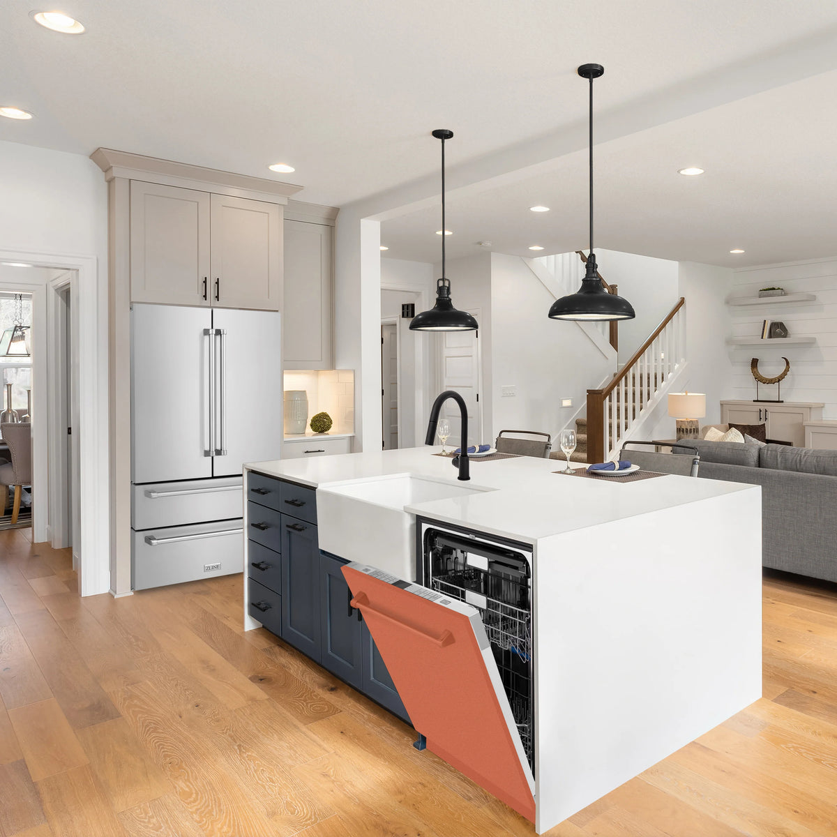 ZLINE 24&quot; Monument Series 3rd Rack Top Touch Control Dishwasher in Copper with Stainless Steel Tub, 45dBa