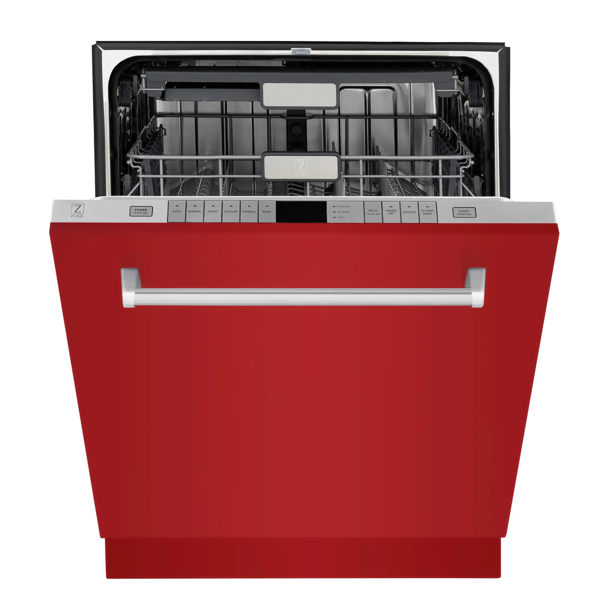 ZLINE 24&quot; Monument Series 3rd Rack Top Touch Control Dishwasher in Red Gloss with Stainless Steel Tub, 45dBa