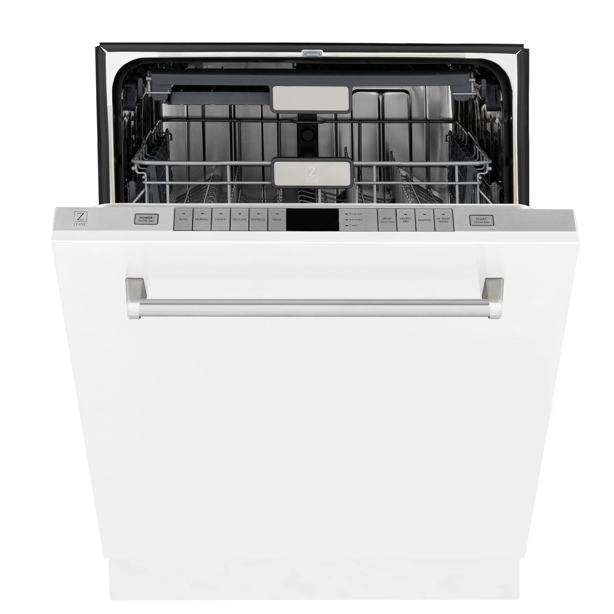 ZLINE 24&quot; Monument Series 3rd Rack Top Touch Control Dishwasher in White Matte with Stainless Steel Tub, 45dBa