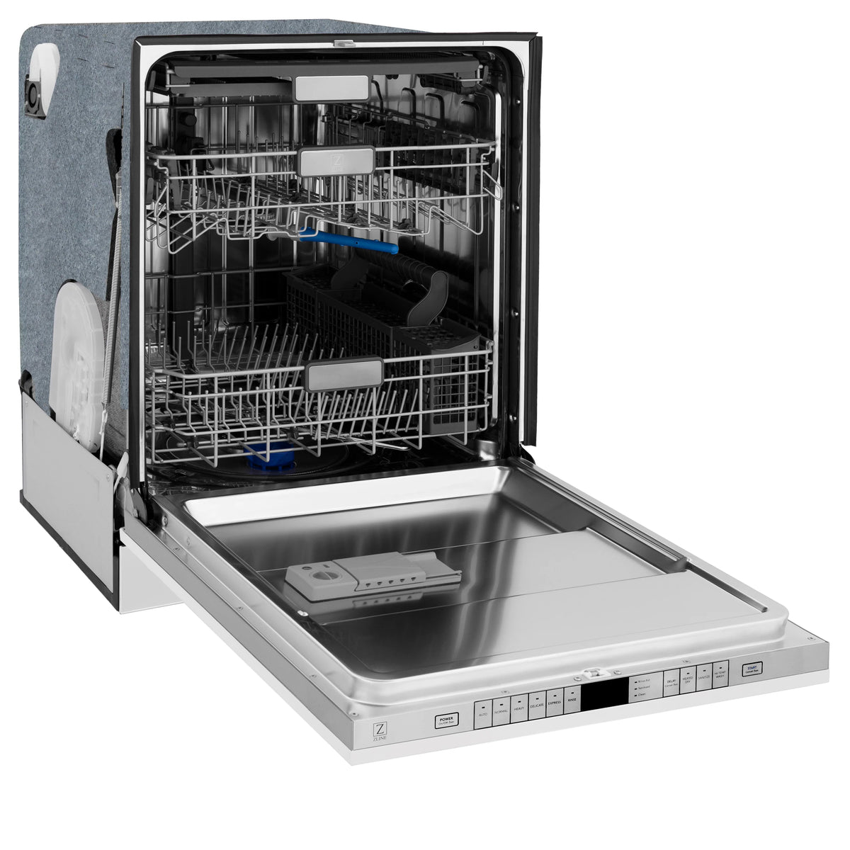 ZLINE 24&quot; Monument Series 3rd Rack Top Touch Control Dishwasher in White Matte with Stainless Steel Tub, 45dBa