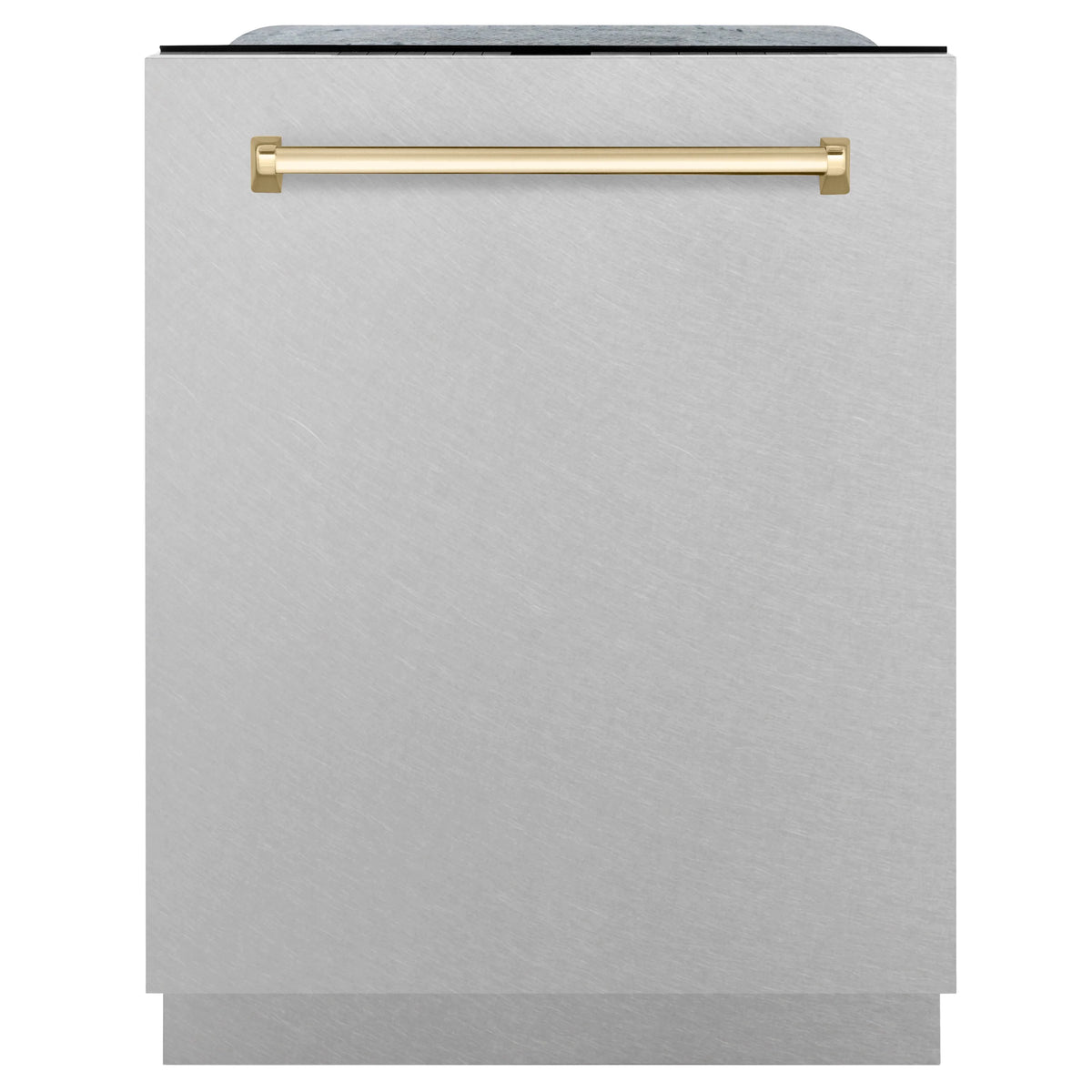 ZLINE - Autograph Edition 24&quot; 3rd Rack Top Touch Control Tall Tub Dishwasher in DuraSnow® Stainless Steel with Gold Handle, 45dBa (DWMTZ-SN-24-G)
