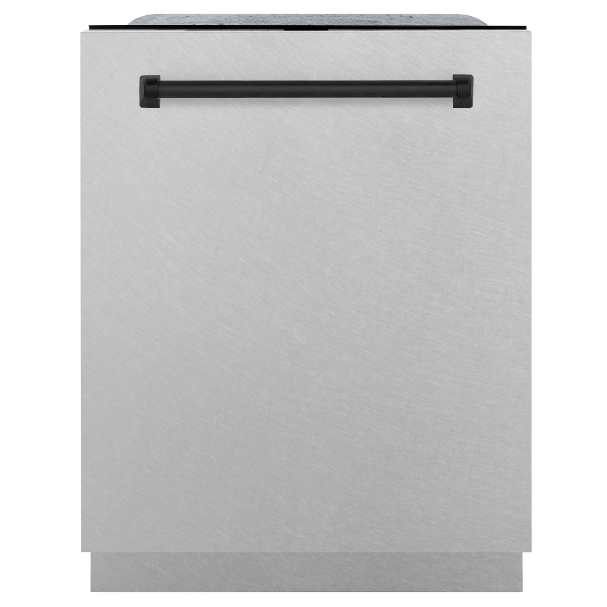 ZLINE - Autograph Edition 24&quot; 3rd Rack Top Control Tall Tub Dishwasher in DuraSnow® Stainless Steel with Matte Black Handle, 45dBa (DWMTZ-SN-24-MB)
