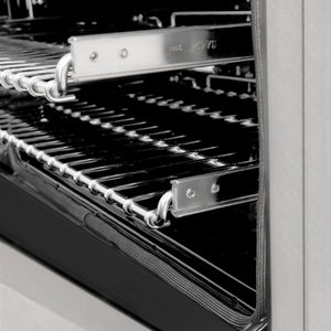 ZLINE - Autograph Edition 24 in. 2.8 cu. ft. Legacy Dual Fuel Range with 4 Burner Gas Cooktop and Electric Convection Oven in Satin Stainless Steel and Matte Black Accents