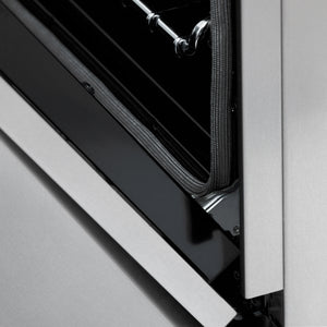 ZLINE - Autograph Edition 36 in. 4.6 cu. ft. Legacy Dual Fuel Range with 6 Burner Gas Cooktop and Electric Convection Oven in Satin Stainless Steel and Polished Gold Accents