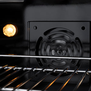 ZLINE - Autograph Edition 30 in. 4.2 cu. ft. Paramount Dual Fuel Range with 4 Burner Gas Cooktop and Electric Convection Oven in Black Stainless Steel with Champagne Bronze Accents