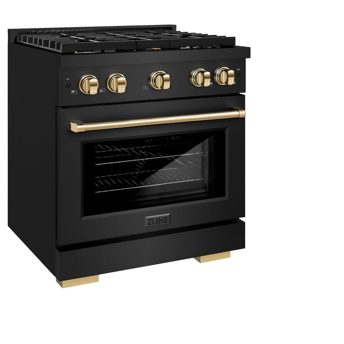 ZLINE - Autograph Edition 36 in. 5.2 cu. ft. Paramount Dual Fuel Range with 6 Burner Gas Cooktop and Electric Convection Oven in Black Stainless Steel with Champagne Bronze Accents