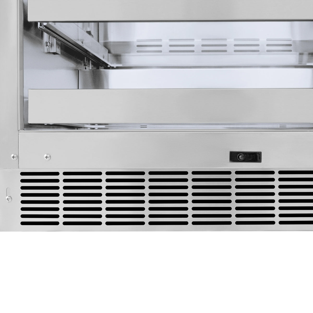 ZLINE - Autograph Edition 24 in. Touchstone 151 Can Beverage Fridge With Stainless Steel Glass Door And Champagne Bronze Handle (RBSOZ-GS-24-CB)