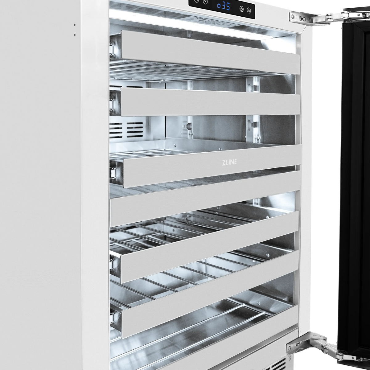 ZLINE - Autograph Edition 24 in. Touchstone Dual Zone 44 Bottle Wine Cooler With Stainless Steel Glass Door And Matte Black Handle (RWDOZ-GS-24-MB)