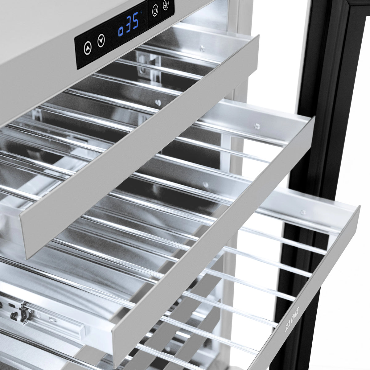 ZLINE - Autograph Edition 24 in. Touchstone Dual Zone 44 Bottle Wine Cooler With Stainless Steel Glass Door And Matte Black Handle (RWDOZ-GS-24-MB)