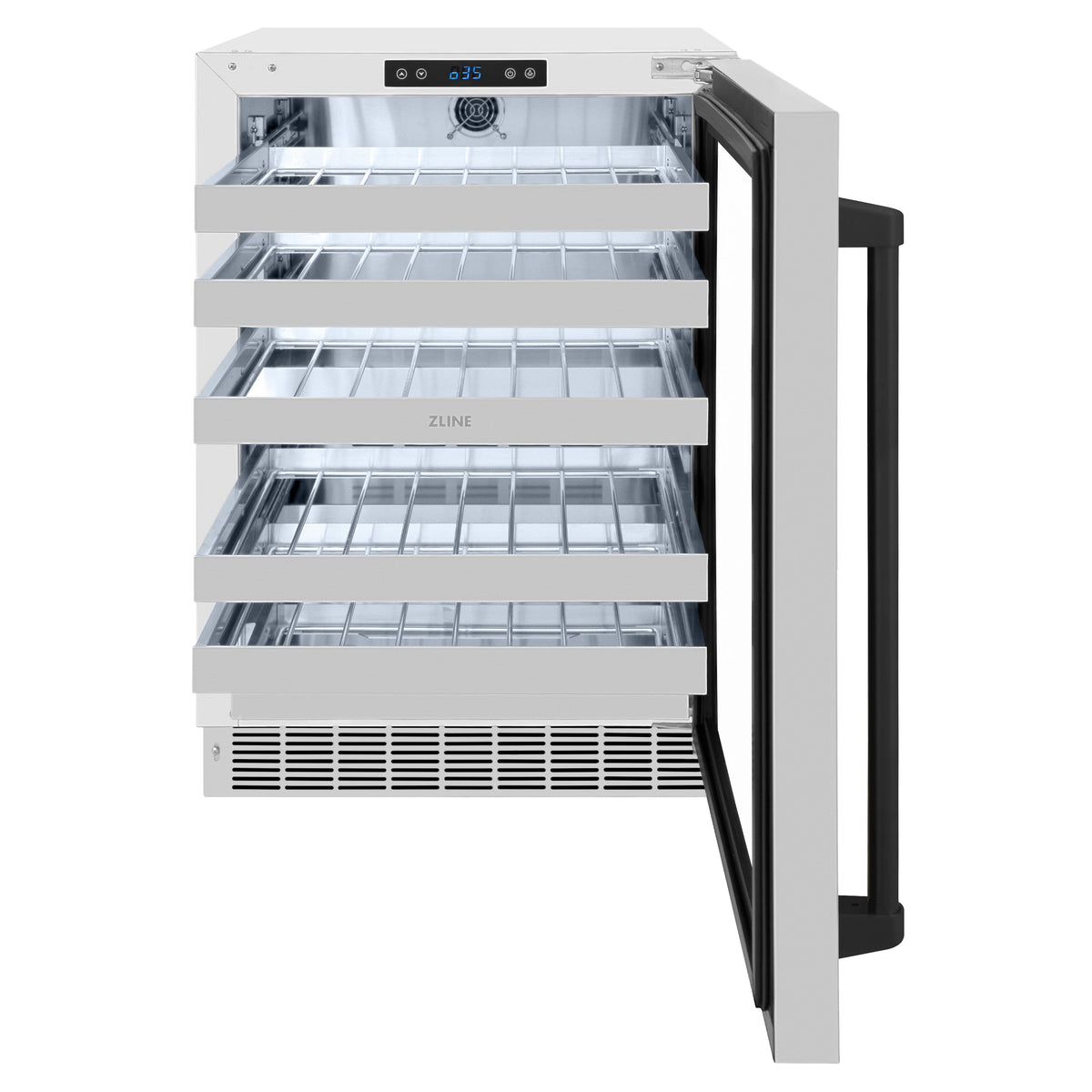 ZLINE - Autograph Edition 24 in. Touchstone Dual Zone 44 Bottle Wine Cooler With Stainless Steel Glass Door And Matte Black Handle (RWDOZ-GS-24-MB)