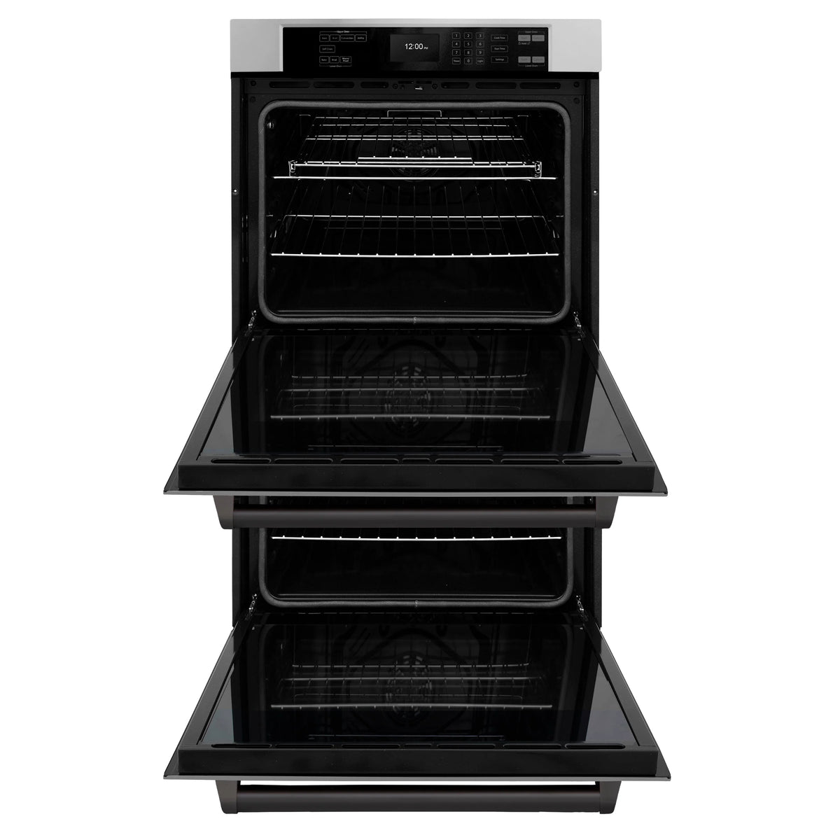 ZLINE - 30 in. Autograph Edition Professional True Convection Double Wall Oven with Air Fry and Self Clean in Stainless Steel with Matte Black Handles