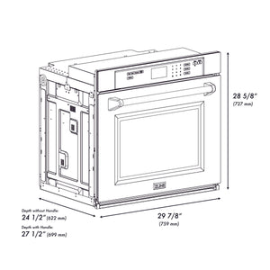 ZLINE - 30 in. Autograph Edition Professional True Convection Single Wall Oven with Air Fry and Self Clean in Stainless Steel with Champagne Bronze Handle