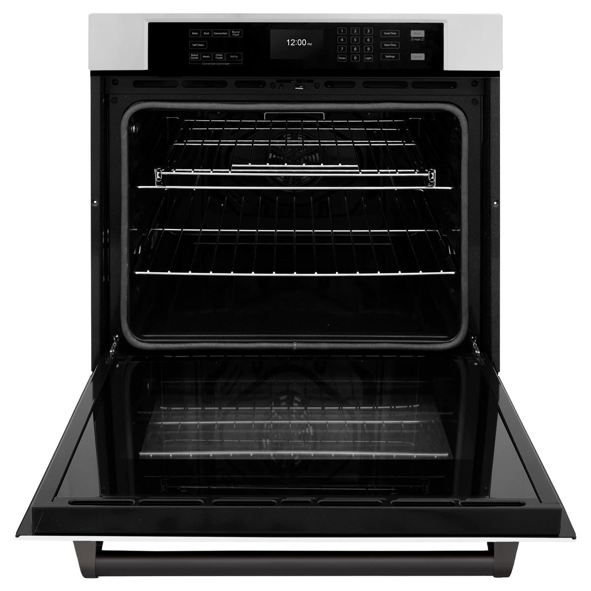 ZLINE - 30 in. Autograph Edition Professional True Convection Single Wall Oven with Air Fry and Self Clean in Stainless Steel with White Matte Door and Matte Black Handle