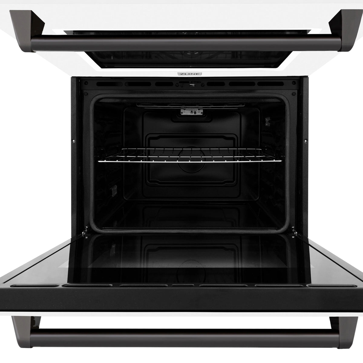 ZLINE - 30 in. Autograph Edition Professional True Convection Double Wall Oven with Air Fry and Self Clean in Stainless Steel with White Matte Doors and Matte Black Handles