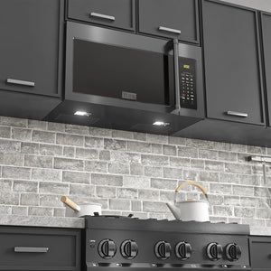 ZLINE 30" Recirculating Over the Range Convection Microwave Oven, Traditional Handle, Charcoal Filters in Black Stainless Steel