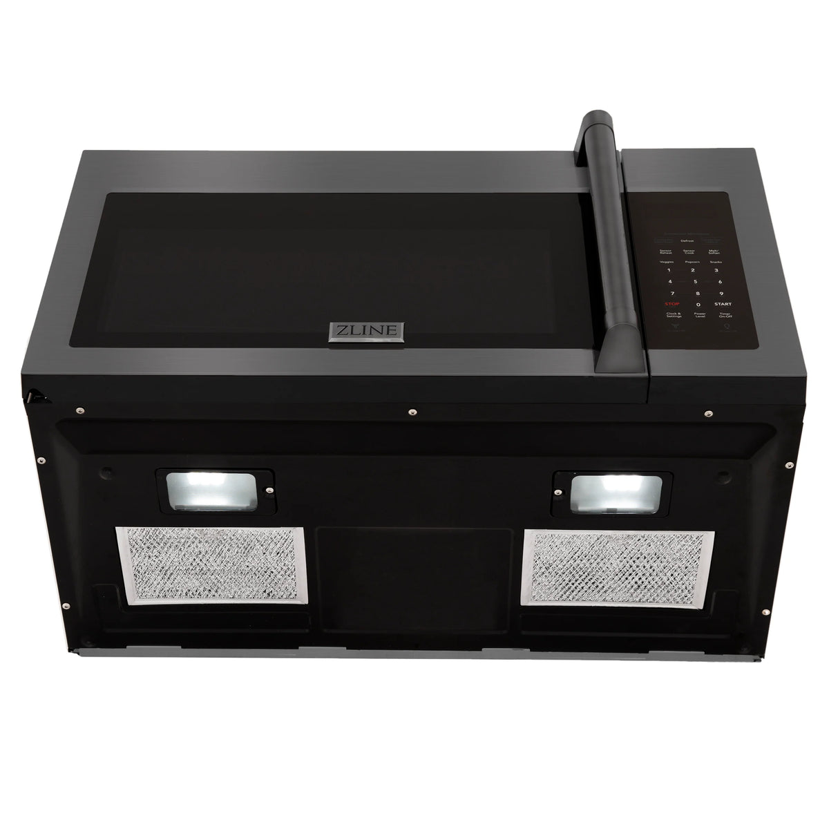 ZLINE - 1.5 cu. ft. Over the Range Convection Microwave Oven in Black Stainless Steel with Traditional Handle and Sensor Cooking