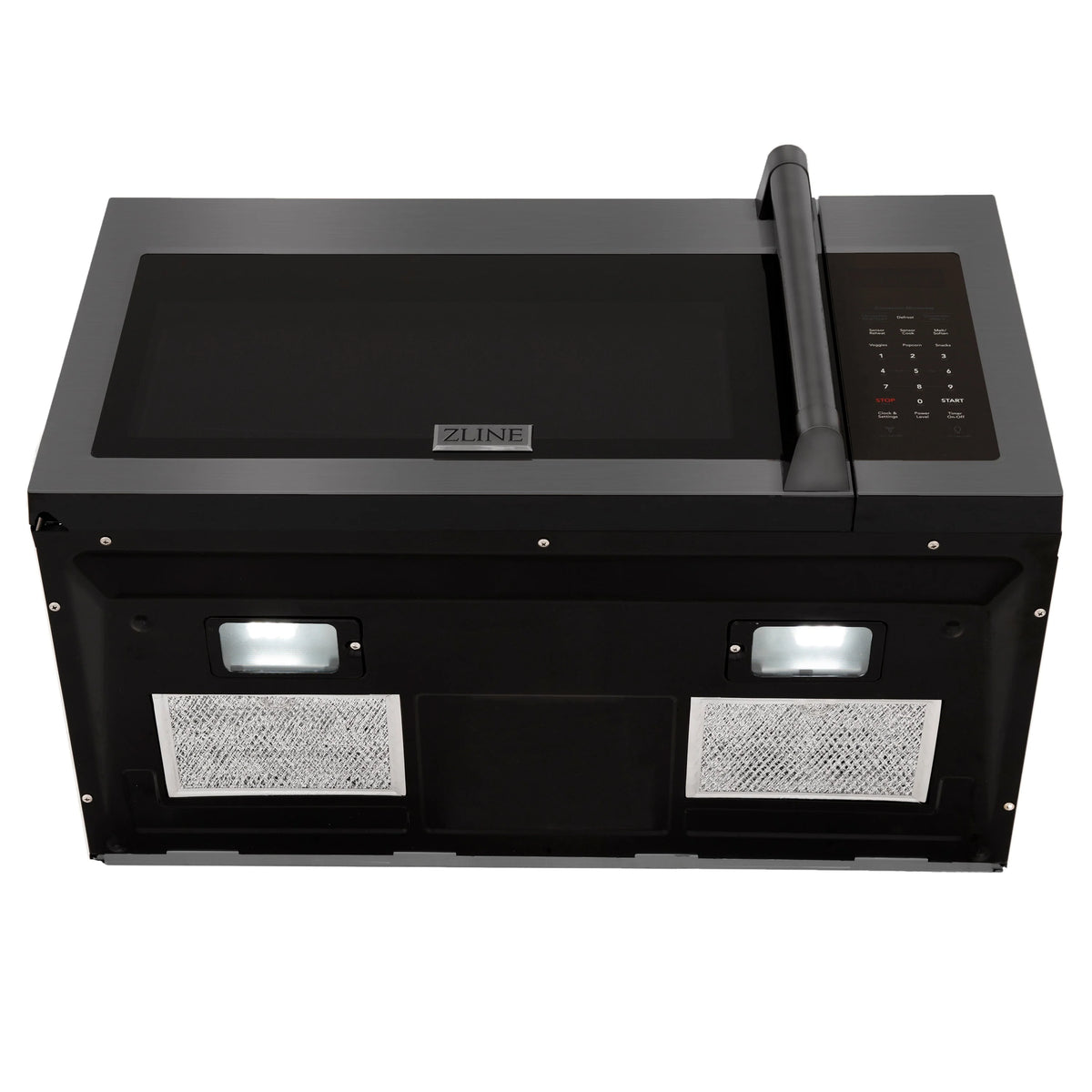 ZLINE 30&quot; Recirculating Over the Range Convection Microwave Oven, Traditional Handle, Charcoal Filters in Black Stainless Steel