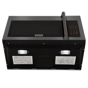 ZLINE 30" Recirculating Over the Range Convection Microwave Oven, Traditional Handle, Charcoal Filters in Black Stainless Steel