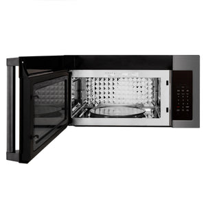 ZLINE 30" Recirculating Over the Range Convection Microwave Oven, Traditional Handle, Charcoal Filters in Black Stainless Steel