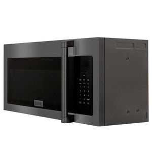 ZLINE 30" Recirculating Over the Range Convection Microwave Oven, Traditional Handle, Charcoal Filters in Black Stainless Steel