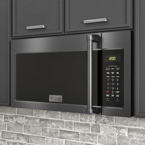 ZLINE 30" Recirculating Over the Range Convection Microwave Oven, Traditional Handle, Charcoal Filters in Black Stainless Steel